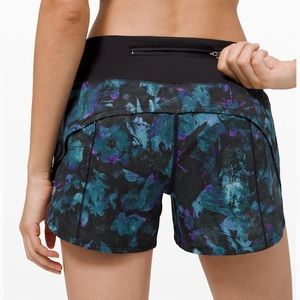 🎁Lululemon 4” Speed Up Shorts-Floral Shift Blue🎁